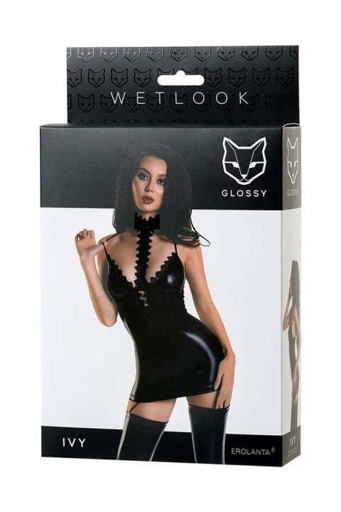 Zmysłowa Sukienka Wetlook Ivy - Czarna XL