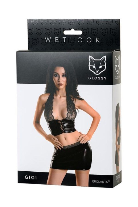 Komplet wetlook Gigi – czarny M