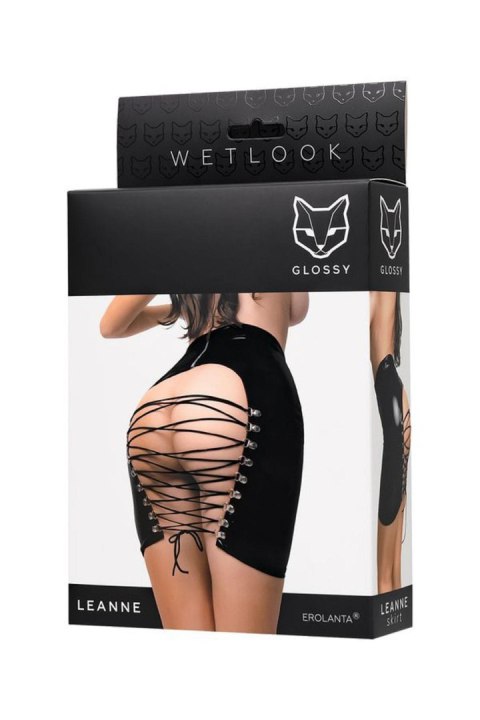 Zmysłowa spódniczka wetlook Leanne – czarna XL