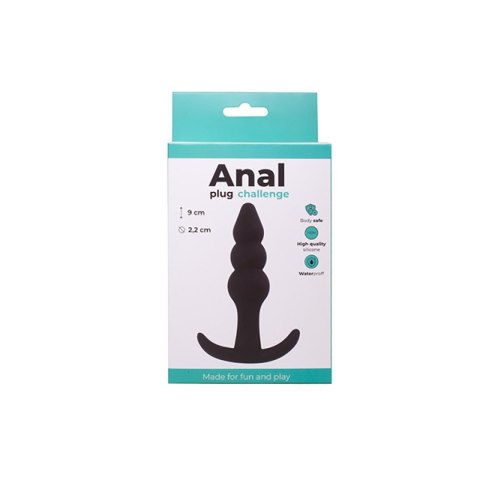Czarny koralikowy plug analny