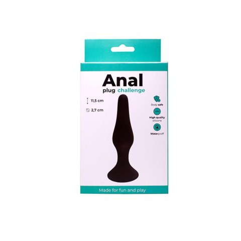 Elegancki Czarny Anal Plug - Rozmiar Średni