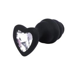 Elegancki Czarny Prążkowany Plug Analny