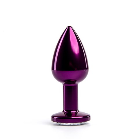 Elegancki Fioletowy Plug Analny z Białym Diamentem