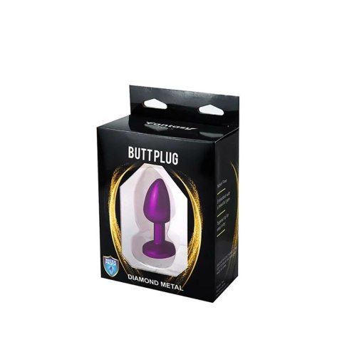 Elegancki Fioletowy Plug Analny z Białym Diamentem