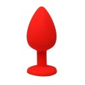 Elegancki czerwony plug analny z białym kryształem