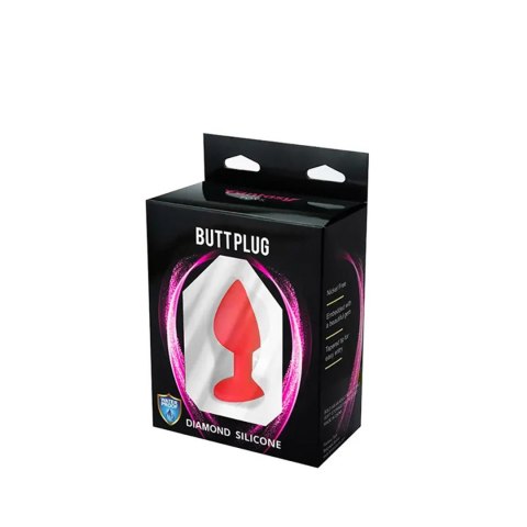 Elegancki czerwony plug analny z białym kryształem