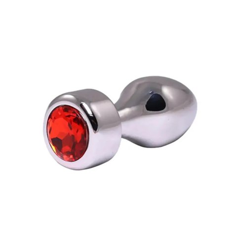 Srebrny Plug Analny z Czerwonym Diamentem