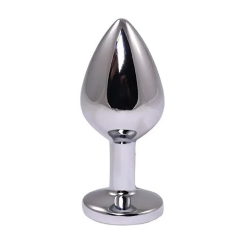 Srebrny plug analny z czerwonym diamentem