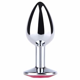 Elegancki srebrny mini plug analny z fioletowym diamentem