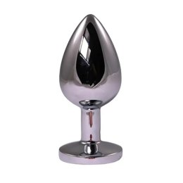Luksusowy srebrny plug analny z czerwonym diamentem