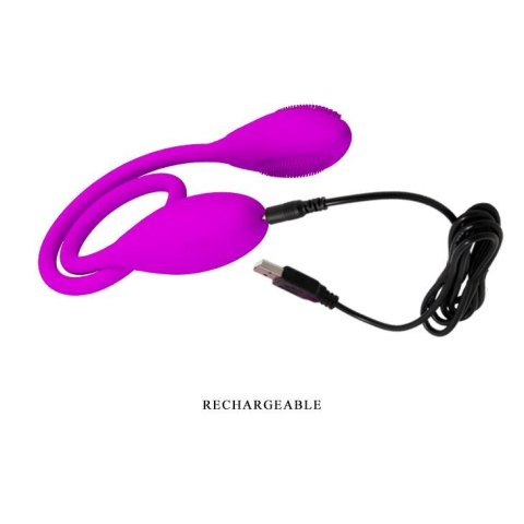 PRETTY LOVE - SNAKY VIBE USB: Podwójny Wibrator z 7 Funkcjami dla Nieskończonej Przyjemności