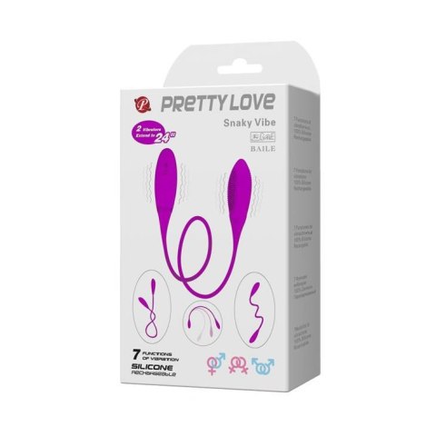 PRETTY LOVE - SNAKY VIBE USB: Podwójny Wibrator z 7 Funkcjami dla Nieskończonej Przyjemności