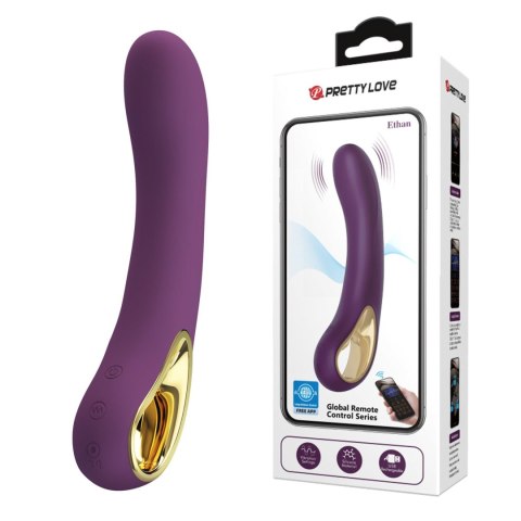 PRETTY LOVE Ethan – Purpurowy Wibrator z 12 Funkcjami Wibracji i Zdalnym Sterowaniem przez Aplikację Mobilną