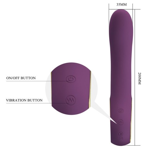 PRETTY LOVE Ethan – Purpurowy Wibrator z 12 Funkcjami Wibracji i Zdalnym Sterowaniem przez Aplikację Mobilną
