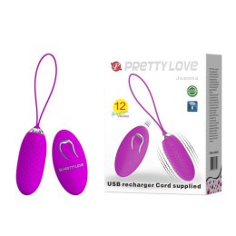 PRETTY LOVE - JOANNA: Bezprzewodowe Jajeczko Wibracyjne z Pilotem, 12 Funkcji, Ładowanie USB