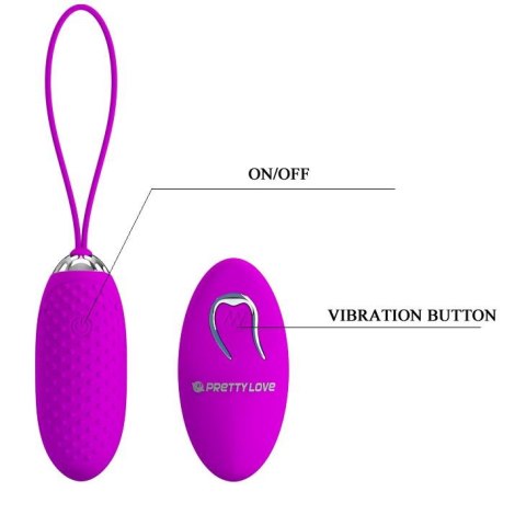 PRETTY LOVE - JOANNA: Bezprzewodowe Jajeczko Wibracyjne z Pilotem, 12 Funkcji, Ładowanie USB