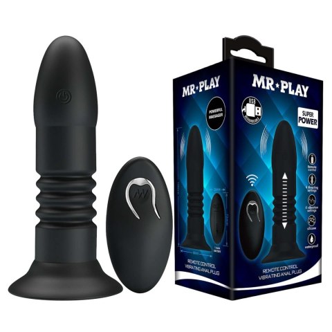 MR PLAY - Wibrujący korek analny z funkcją penetracji i pilotem