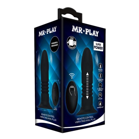 MR PLAY - Wibrujący korek analny z funkcją penetracji i pilotem