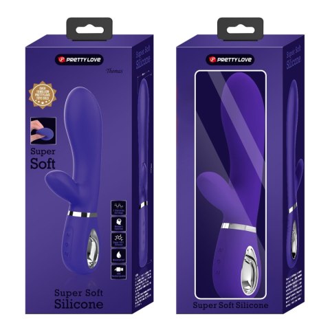 PRETTY LOVE THOMAS – Zmysłowy Wibrator USB Króliczek, Fioletowy, 7 Funkcji