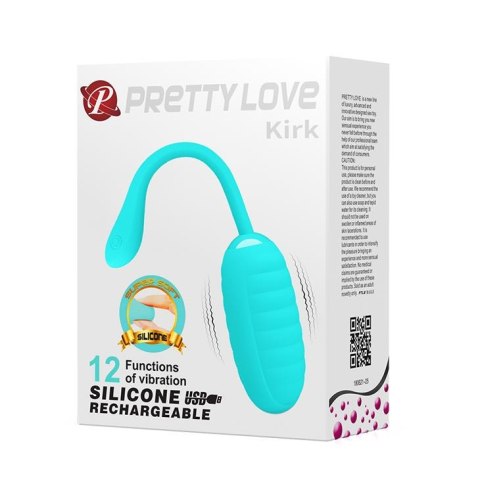 PRETTY LOVE - Jajko Wibrujące KIRK Niebieskie, 12 Funkcji