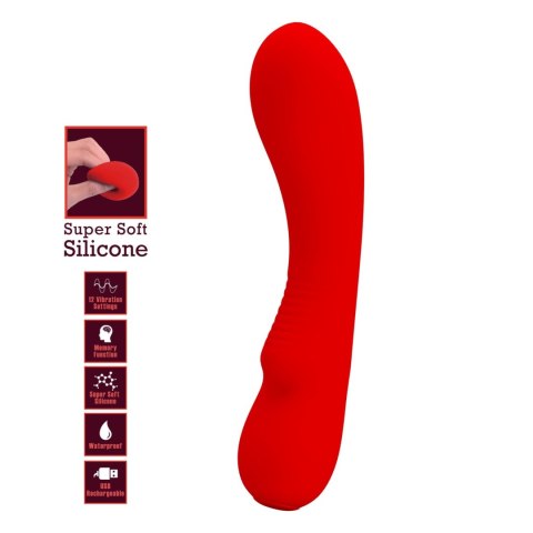 PRETTY LOVE – Wibrator Matt Red: 12 Funkcji Wibracji i Pamięć Ustawień