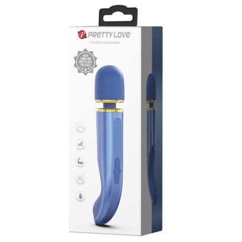 PRETTY LOVE - Kolorowy Masażer Niebieski, 7 funkcji wibracji, 5 poziomów prędkości