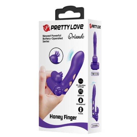 PRETTY LOVE - Orlando Nakładka Wibrująca na Palec Fioletowa