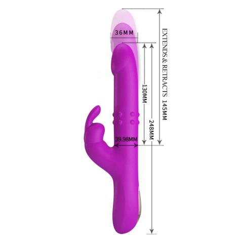 PRETTY LOVE - Reese: Wibrator Króliczek z 12 Funkcjami Wibracji, 4 Trybami Rotacji i 4 Programami Pchnięć