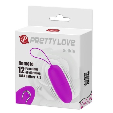 PRETTY LOVE - SELKIE: Dyskretne jajko wibrujące z bezprzewodowym pilotem i 12 funkcjami