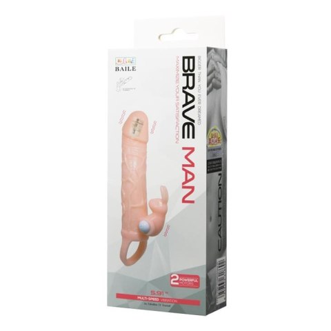 BAILE - Brave Man Skin 5,91" – Wielopunktowa Wibrująca Przedłużka