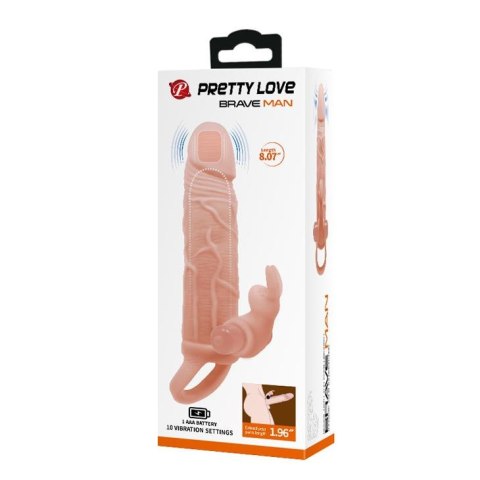 PRETTY LOVE - BRAVE MAN 10: Wibrująca Przedłużka Penisa