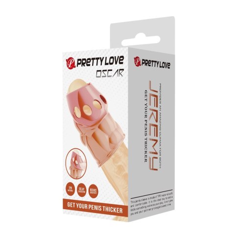 PRETTY LOVE - Oscar: Wodoodporna Nakładka na Penisa z Elastycznego TPR