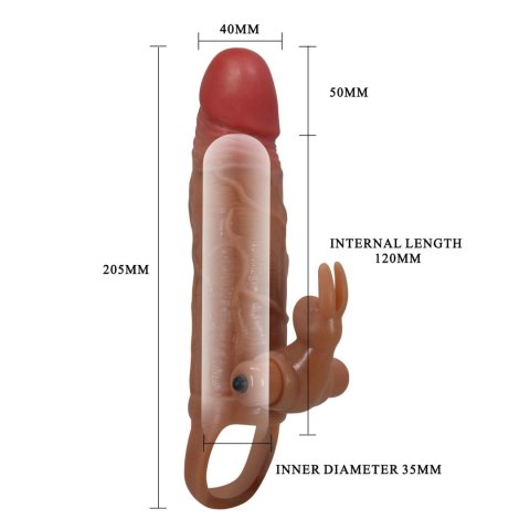 PRETTY LOVE Osmar – Luksusowa Nakładka Przedłużająca z 10 Trybami Wibracji, 20,5 cm, TPR