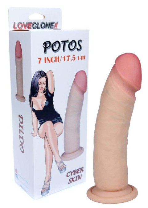 Realistyczne Dildo POTOS LOVECLONEX 7" z Cyber Skóry
