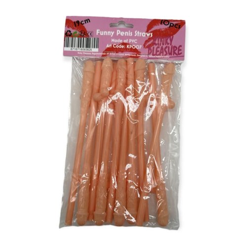 Figlarne słomki w kształcie penisa – 10 sztuk