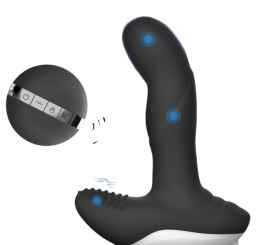 Luksusowy Stymulator Prostaty Play - Silikonowy Masażer USB z 7 Funkcjami, Pulsacją i Grzaniem - Czarny