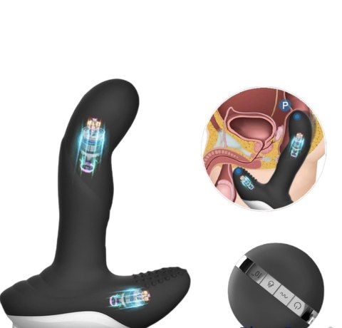 Luksusowy Stymulator Prostaty Play - Silikonowy Masażer USB z 7 Funkcjami, Pulsacją i Grzaniem - Czarny