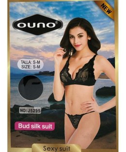 Ouno – Elegancki Dwuczęściowy Komplet Bielizny Koronkowej, Biały, Rozmiar L/XL
