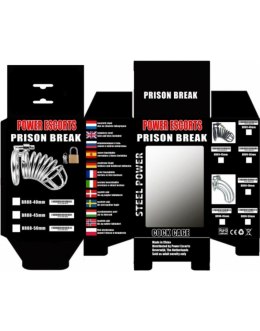 Męski pas cnoty 'Prison Break' – Czarny, 40 mm z zamkiem