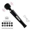 Magiczny Masażer Wibracyjny Typu Wand USB, Czarny, 10 Funkcji