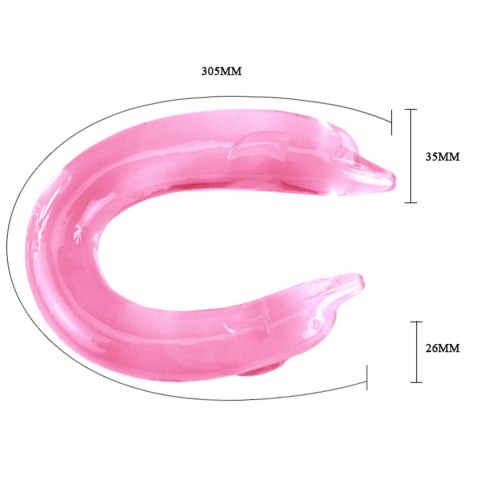 Giętkie Dildo Podwójny Delfin Baile, Różowe