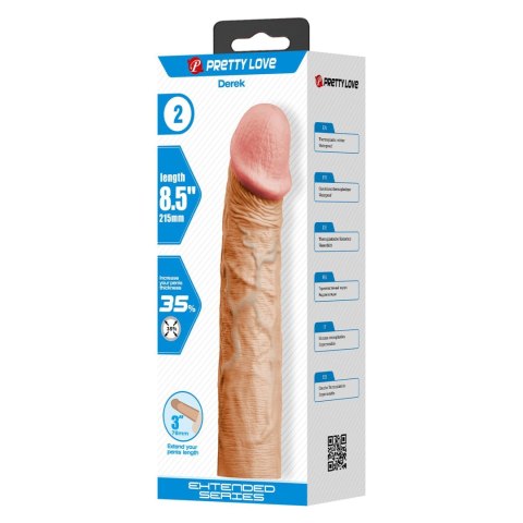 Derek 
H
 Przedłużka penisa, 21.5 cm, Wodoodporna, TPR