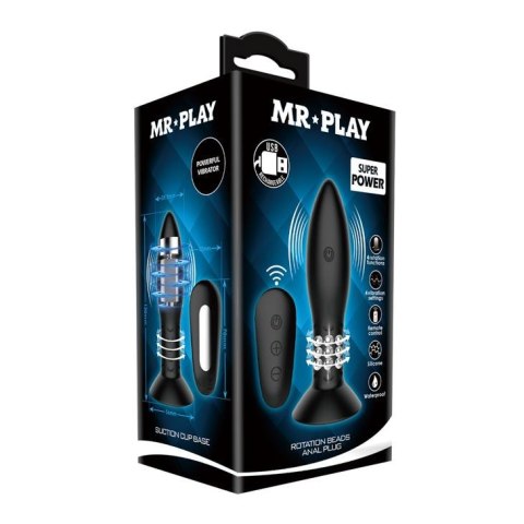 MR PLAY - Wibracyjny plug analny z obrotowymi koralikami