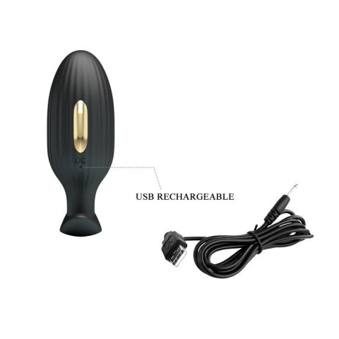 PRETTY LOVE Jefferson – Inteligentny Korek Analny z 12 Funkcjami, USB, Czarny