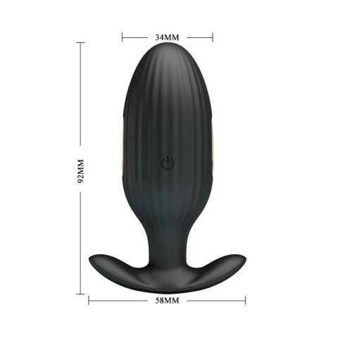 PRETTY LOVE Jefferson – Inteligentny Korek Analny z 12 Funkcjami, USB, Czarny