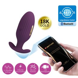 PRETTY LOVE - Jefferson, Plug analny z 12 funkcjami wibracji, 3 trybami elektrostymulacji i zdalnym sterowaniem przez aplikację