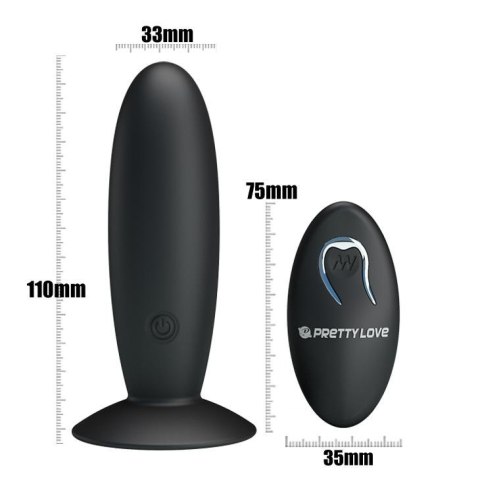 PRETTY LOVE - Wibrujący Plug Analny Sterowany Pilotem, 12 Funkcji