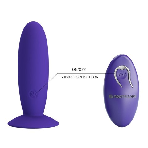 PRETTY LOVE - Wibrujący Plug Analny Sterowany Bezprzewodowym Pilotem – 12 Funkcji Wibracji i Przyssawka