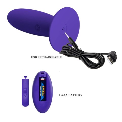 PRETTY LOVE - Wibrujący Plug Analny Sterowany Bezprzewodowym Pilotem – 12 Funkcji Wibracji i Przyssawka