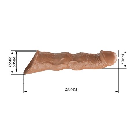 Elegancka nakładka powiększająca Pretty Love z modułową regulacją długości, brązowa - 28 cm